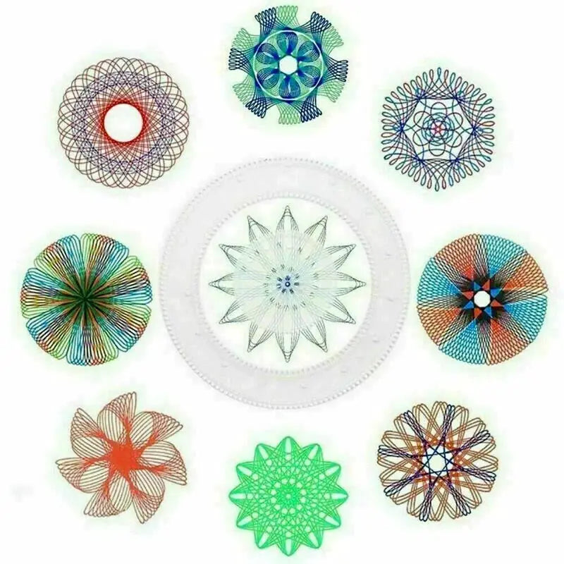 27 Piece Tin Draw Spirograph Design Set For Kids Arts And Crafts Drawing Kit Creative Patterns