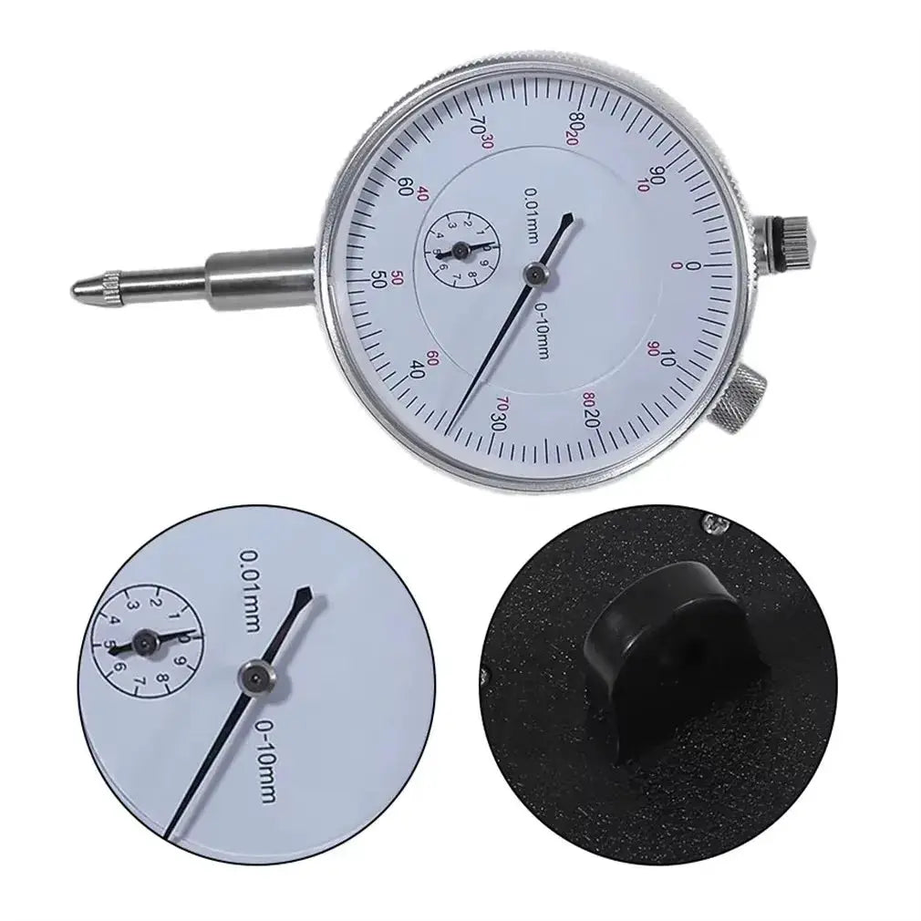 0 to 10mm Dial Indicator Gauge with 0.01mm Resolution for Precision Measurement in Woodworking and Metalworking