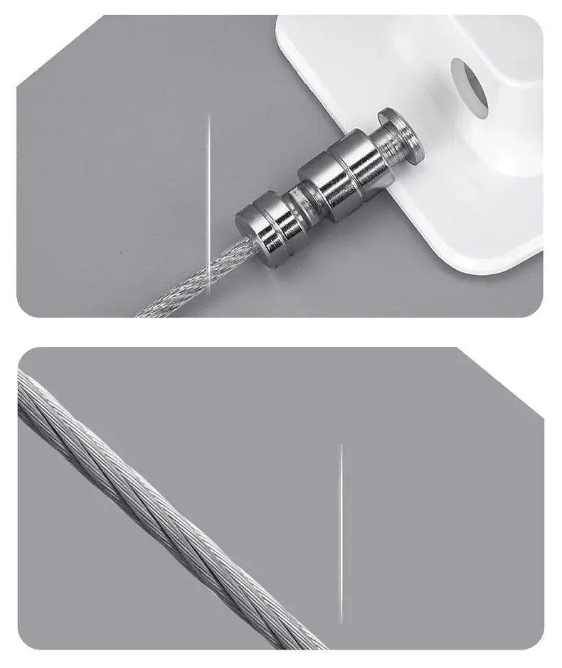 Simples Market baby safety lock cable for windows and fridges; stainless braided cable with mounting hardware.