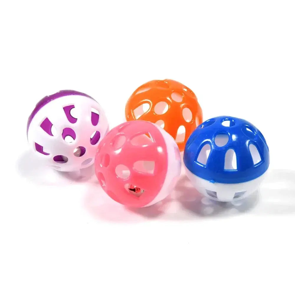 10pcs colorful hollow rolling bell parrot toy balls for cage