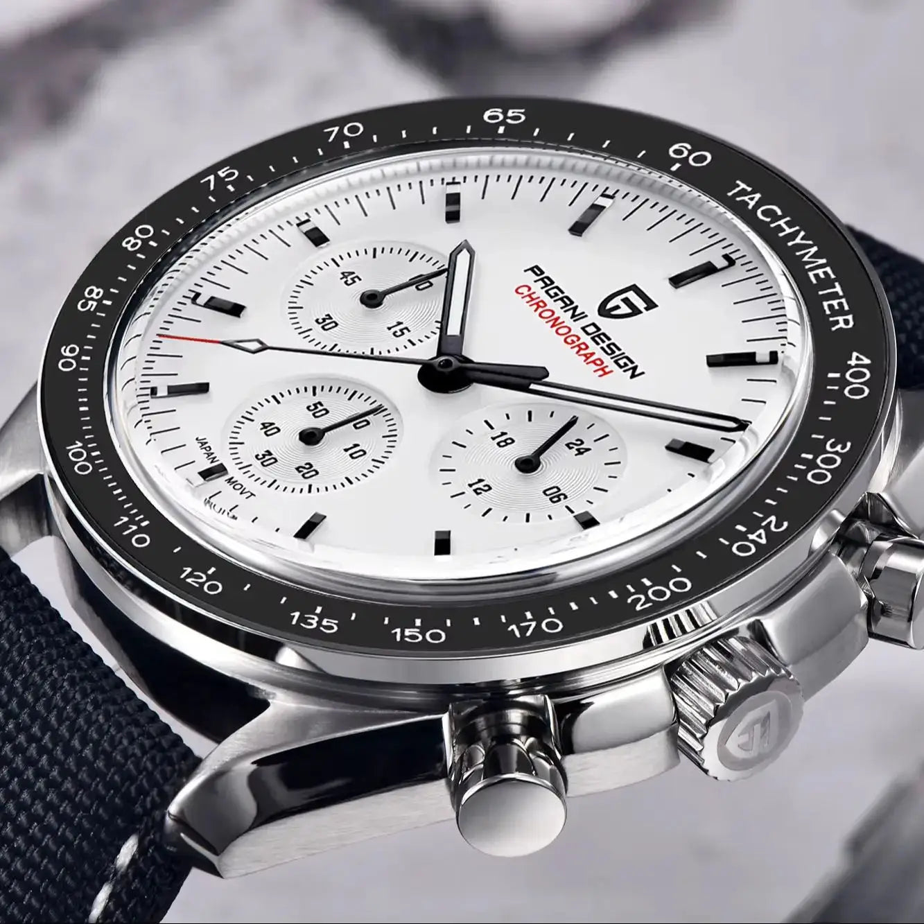 Pagani Design PD1701 V5 Mens Luxury Quartz Chronograph Watch 100M Water Resistant AR Sapphire Glass