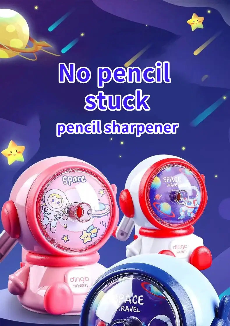 Simples Market 3-pack astronaut pencil sharpener, space-themed hand-crank sharpeners