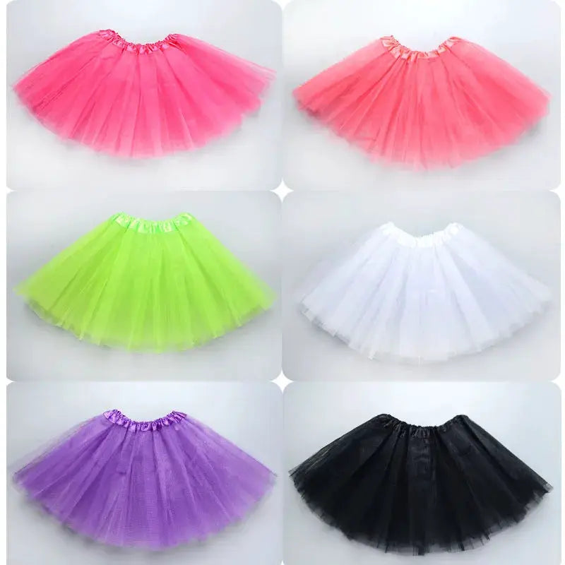 DreamDance Girls Elastic Ballet Tutu Skirt Three Layer Tulle Satin Waistband For Full Ball Gown Look Ages 2 To 8