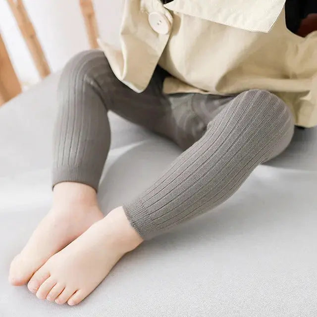 Spring Autumn Baby Boys Girls Pants Leggings Tights Cotton Stretch Knitting Trousers For 0 To 6 Years