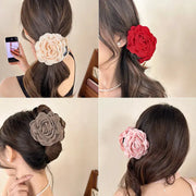 LuxeHair Stereoscopic Rose Hair Clips For Women Sturdy Back Of The Head Shark Clips Fashionable Hair Accessories