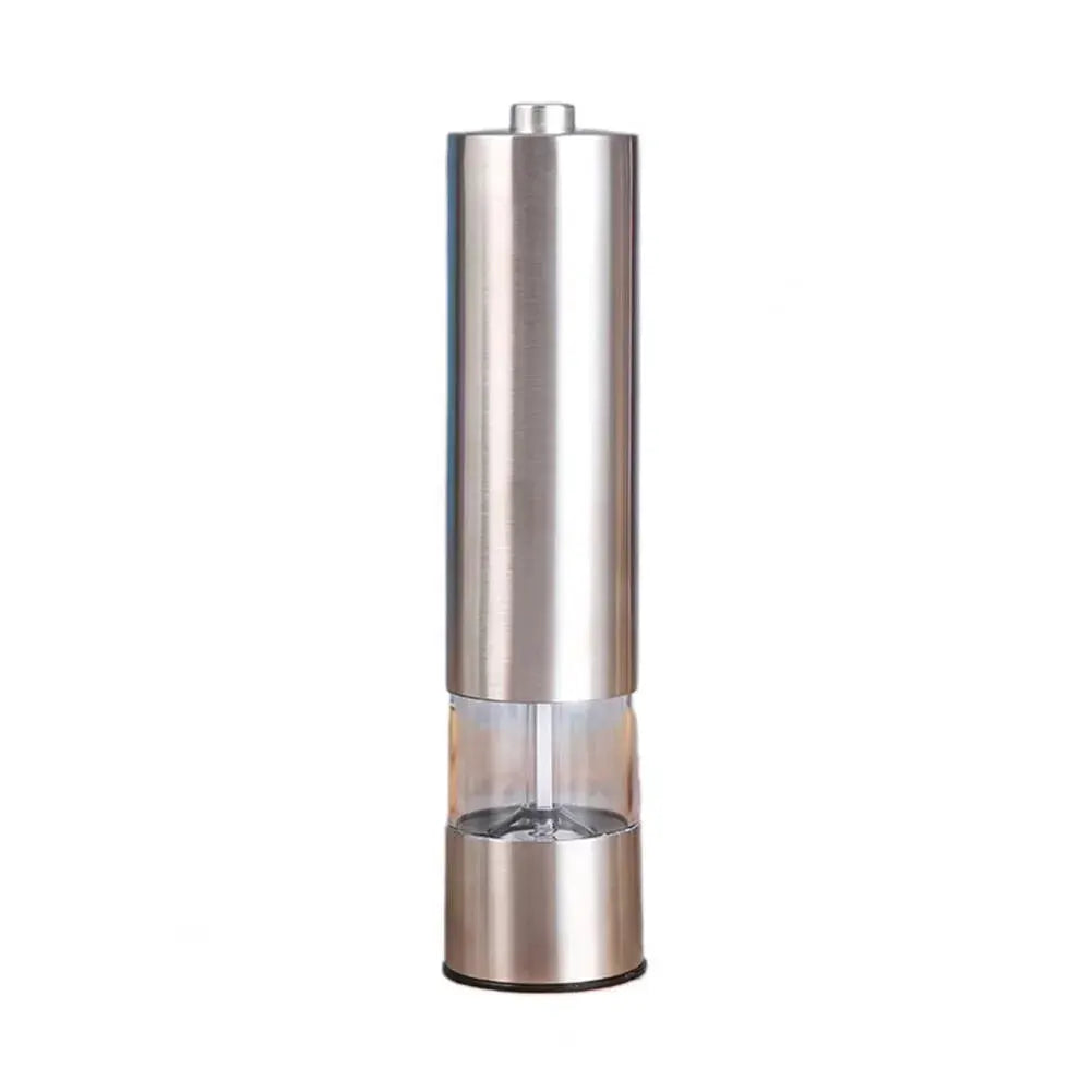 Electric Salt and Pepper Grinder Set Stainless Steel One Handed Operation Automatic Spice Mill with Light for Kitchen