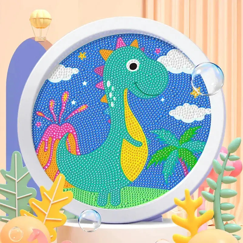 Round Frame Unicorn Diamond Painting Kit For Kids And Teens With Kitten Dinosaurs And Tigers Creative Diamond Art