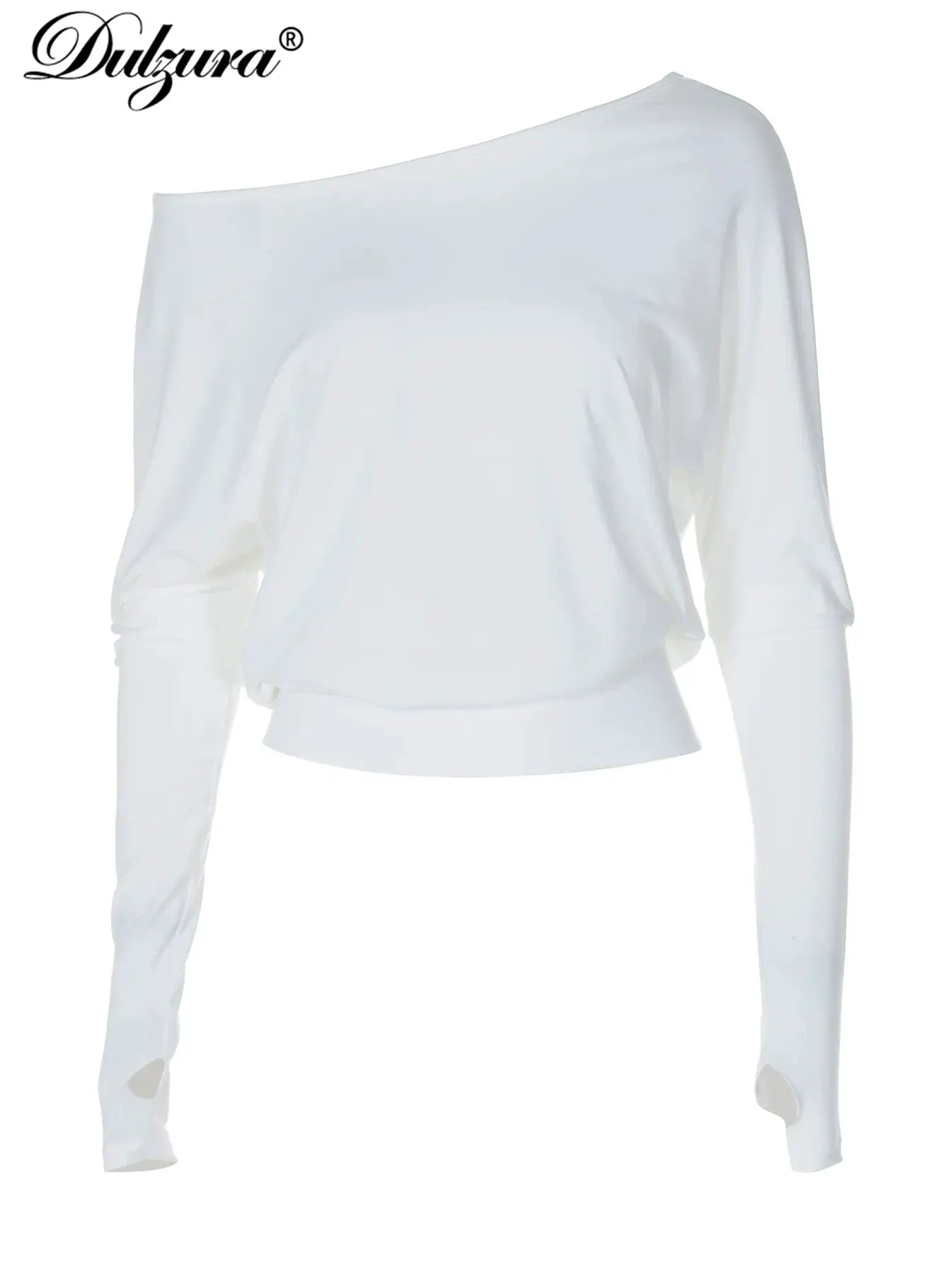 Dulzura One Shoulder Long Sleeve Top For Women Sexy Elegant Irregular Cut For Parties Club Nights Dates And Office