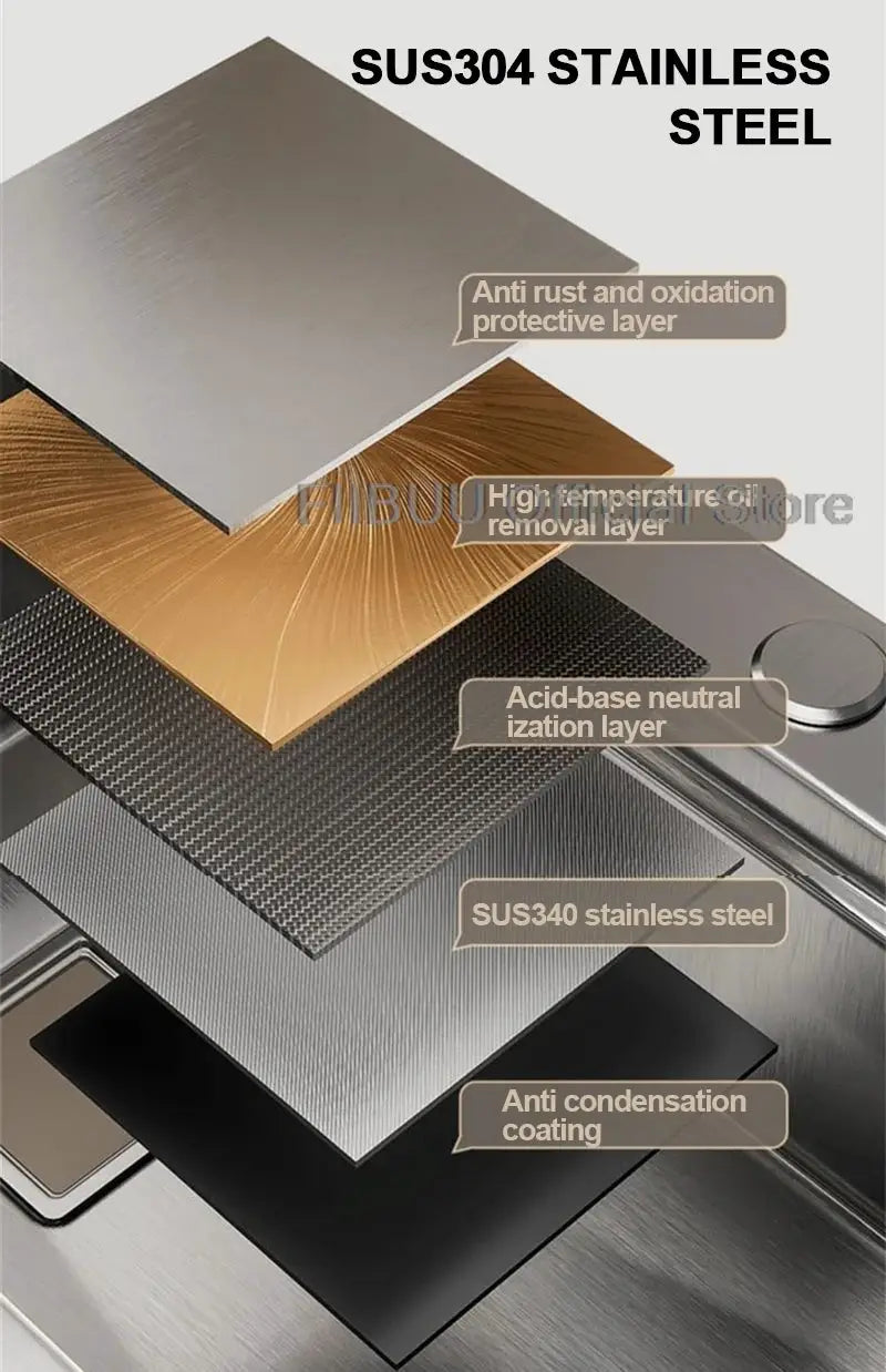 Simples Market SUS304 stainless steel kitchen sink with multi-layer protective coating