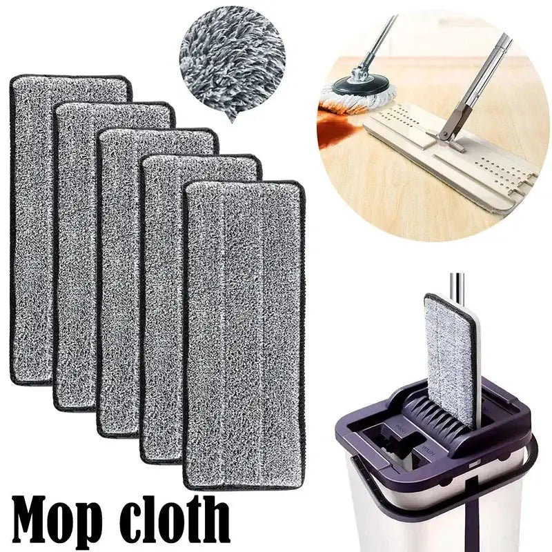 Simples Market microfiber mop pads set (3/6/9pcs), washable, reusable, high-absorption grey pads for spray and dust mop