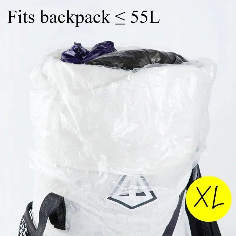 Backpack liner bag ultralight polycro inner dry bag, white with black straps, XL size