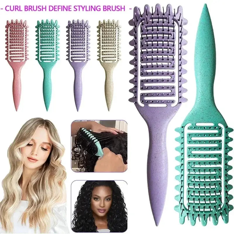 Curl Define Styling Brush For Detangling Hair Comb Hollow Out Wet Curly Hair Shaping Curls Barber Hairdressing Tool