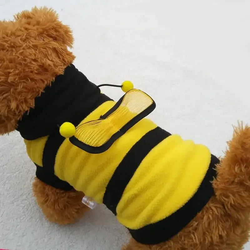 Bee Pet Puppy Coat Hoodie Fleece Clothes For Dogs And Cats Halloween Cosplay Sweater Dog Hoodies