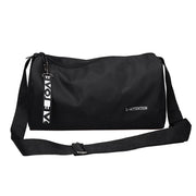 Sport gym bag black with L-ATTENTION logo, waterproof and large-capacity.