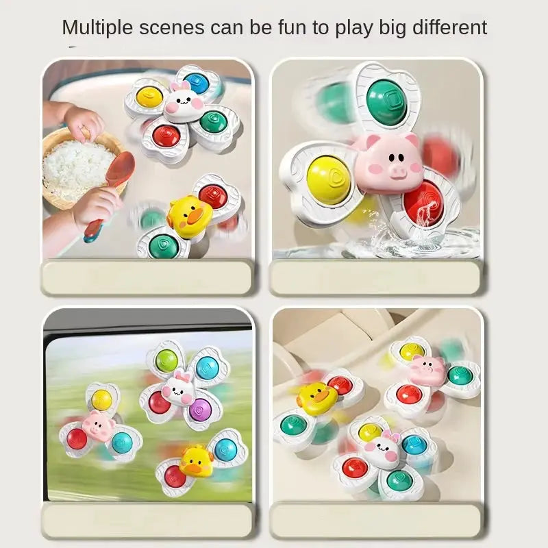 Baby Sucker Spinning Bath Toys for Montessori Education Rotating Toys for Toddlers and Infants