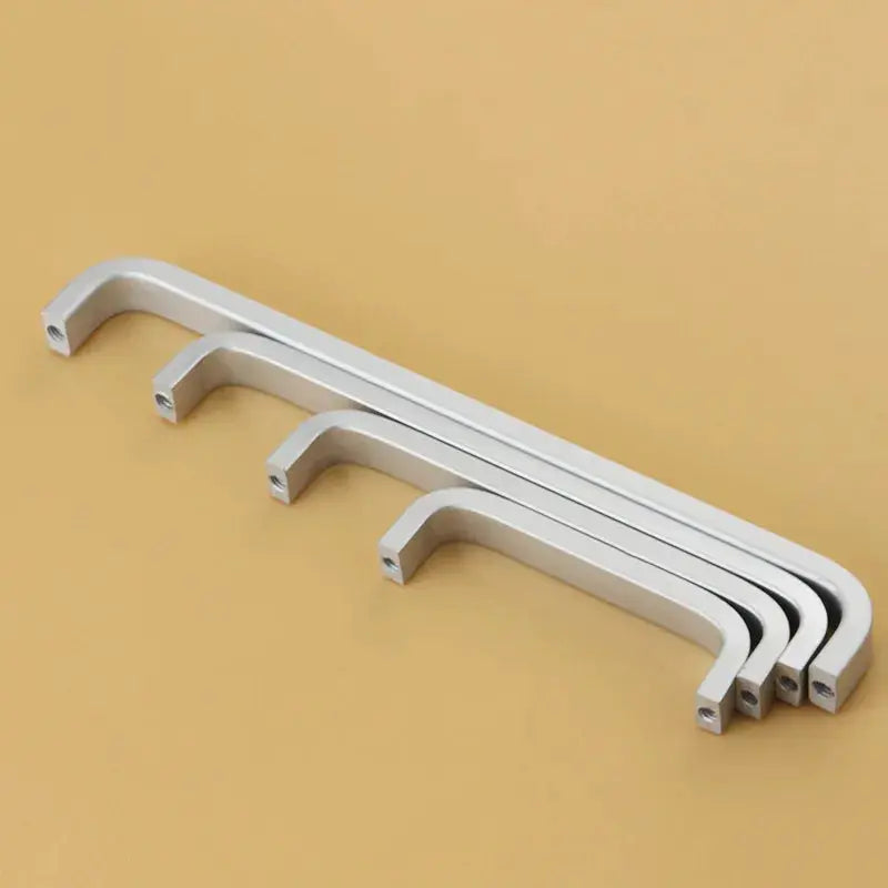 Space Aluminum Kitchen Cabinet Straight Pull Handles 4 6 8 10 12 Inches Silver Modern Hardware