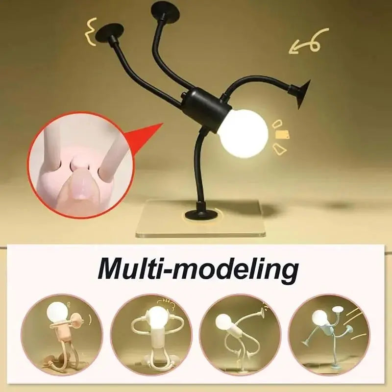 Simples Market changeable-shape night light with bendable arms and vacuum-adsorption desk lamp