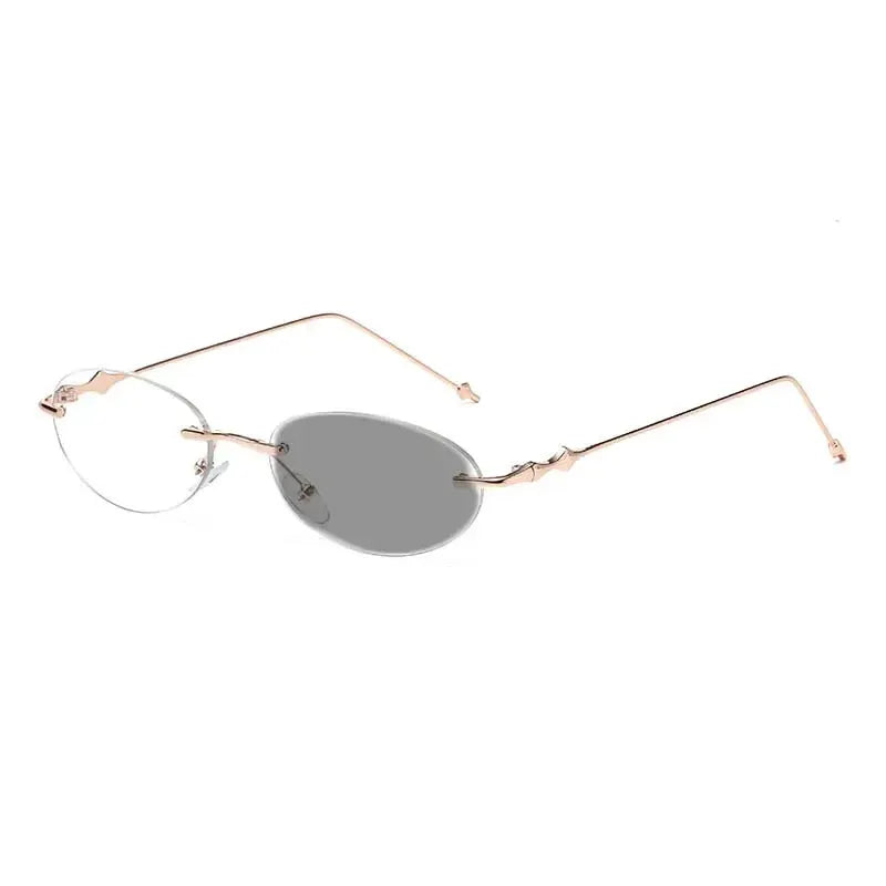 NovaVision Frameless Small Oval Photochromic Myopia Glasses With Automatic Tint For Indoor Outdoor Comfort