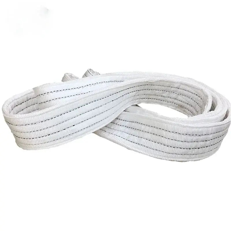 Industrial Lifting Belt Wear Resistant White Flat Lifting Belt For Crane Hoisting Cargo Polyester 1Tx3M 1Tx1M 2Tx1M