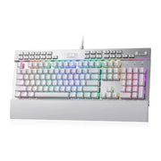 Redragon K550 RGB gaming keyboard with wrist rest, wired mechanical, white, 104 keys + 12 macro G keys