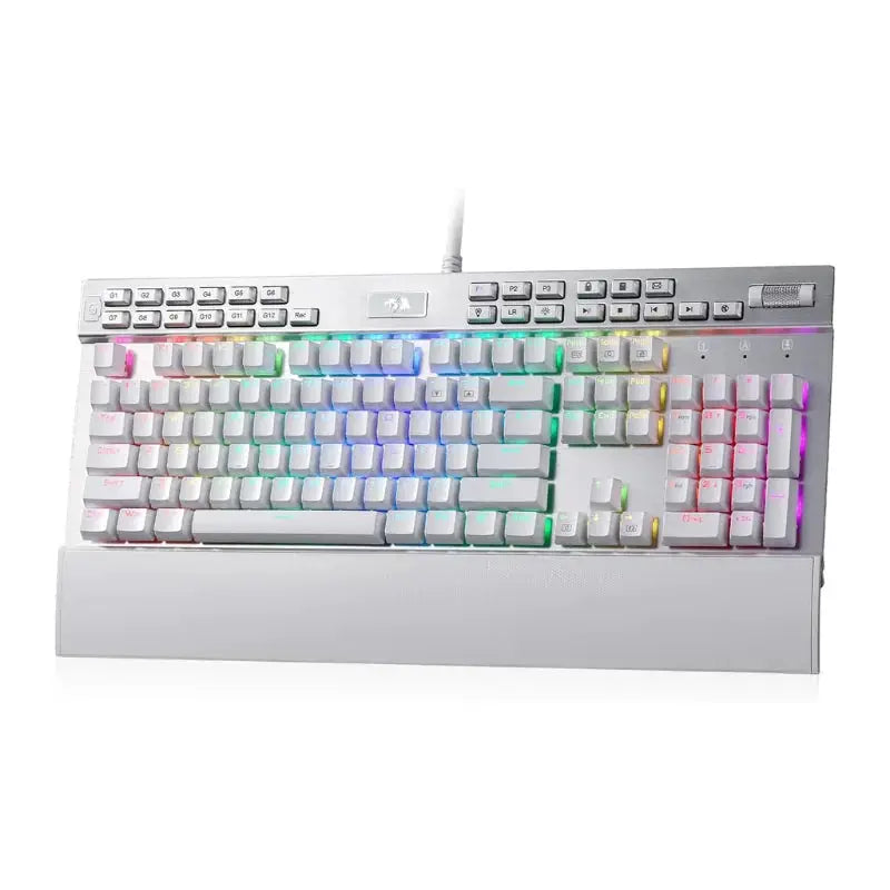 Redragon K550 RGB gaming keyboard with wrist rest, wired mechanical, white, 104 keys + 12 macro G keys