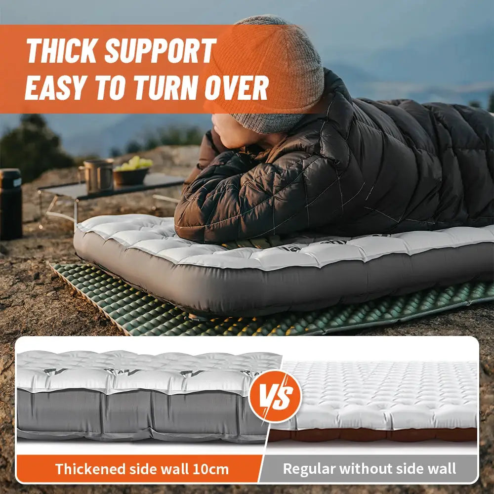 Naturehike 2024 Ultralight Camping Air Mattress 6.5 Inch Thick R Value Winter Warmth 10cm Air Bed Portable