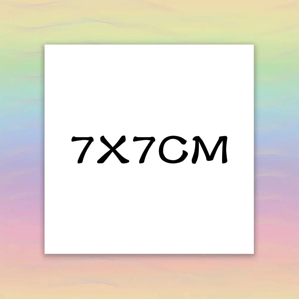 White 7x7 cm card with black 7X7CM text, square stationery mockup