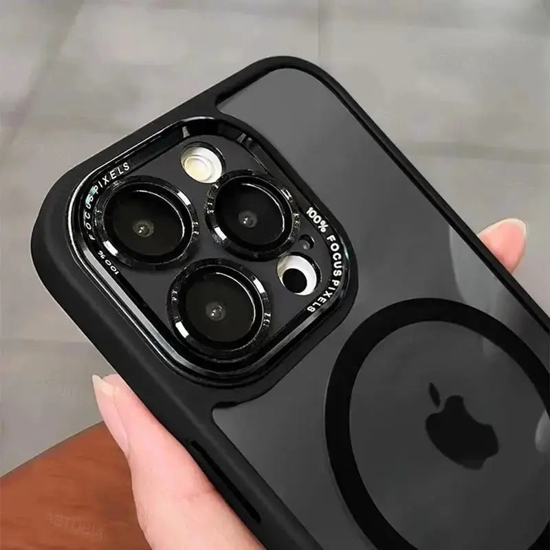 LuxGuard Magnetic Metal Lens Bumper Case For iPhone 11 To 16 Pro Max And 16 Plus Wireless Charging Ready Clear Cover