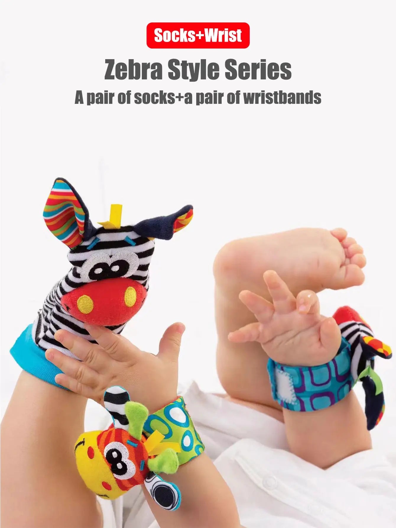4 Piece Baby Wrist Rattle Socks Toys Set 0 To 12 Months Unisex Early Educational Development Cute Toddlers Sensory Gifts