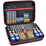 VoltNest Battery Organizer Storage Holder With Built In Battery Tester Fits AA AAA 9V C Batteries