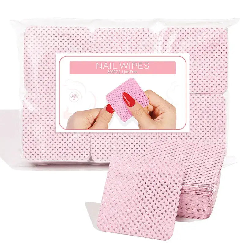 Misscheering 300pcs Lint Free Nail Polish Remover Napkins Vibrant Cotton Wipes Paper Pads For Manicure UV Gel Dust