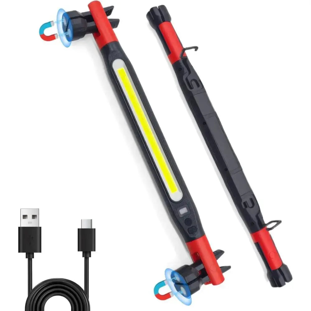 KDULIT LED Magnetic Work Light Rechargeable Underhood Lamp With Hooks Rotating Base For Car Repairing Emergency