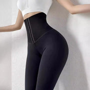 Simples Market high-waist butt-lifting tummy-control skinny leggings in black for women