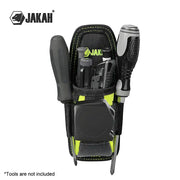 JAKAH small tool holder pouch with knife/multi-tool pockets in black and neon green HL058