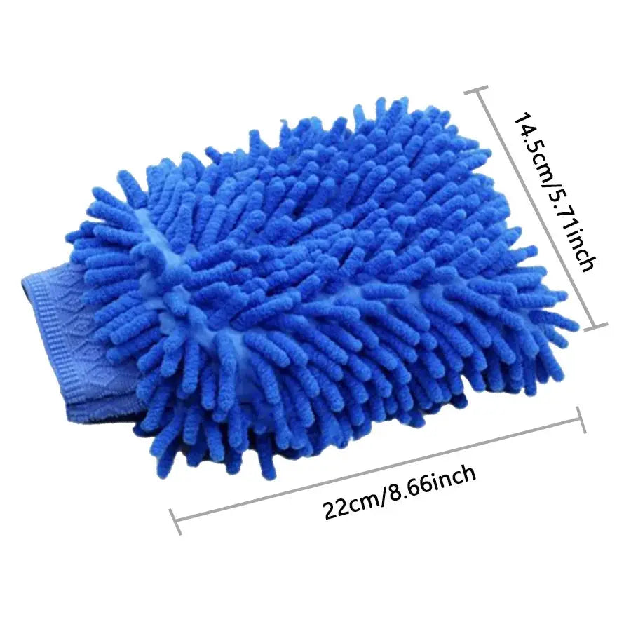 Car detailing brush set by Simples Market; blue microfiber chenille for vents and gaps, 22 cm long