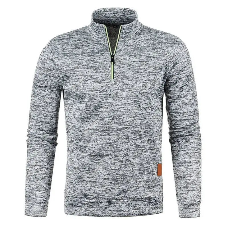 Autumn Men's Half Zip Sweatshirt With Turtleneck Long Sleeve Solid Color Streetwear Winter Warm Jacket
