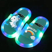 Children's Lighted Unicorn Slippers Cartoon Animal Prints for Boys and Girls Kids Toddler Shoes