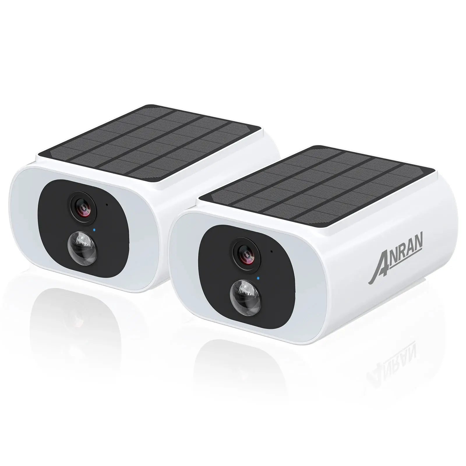 ANRAN 2-pack outdoor solar security cameras with floodlight and color night vision