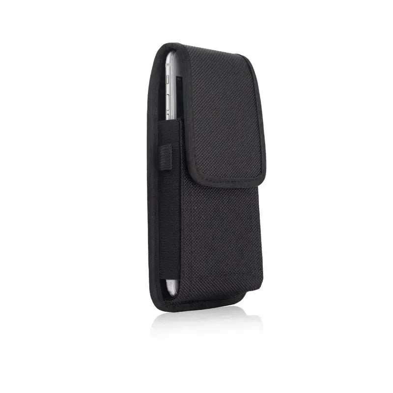 Simples Market black Oxford nylon vertical phone waist pack with belt clip