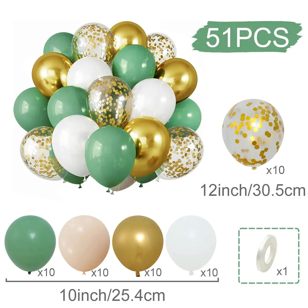 Metallic Pearl Latex Balloons Confetti Gold Set 31 36 37 51 101 Pcs For Birthday Weddings Baby Shower Decor