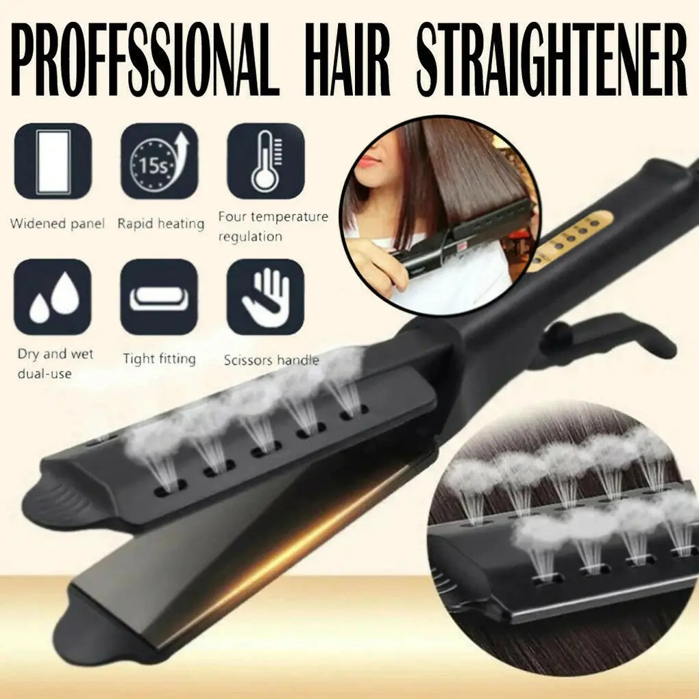 Hair straightener Simples Market, black ceramic tourmaline flat iron with four temperature settings