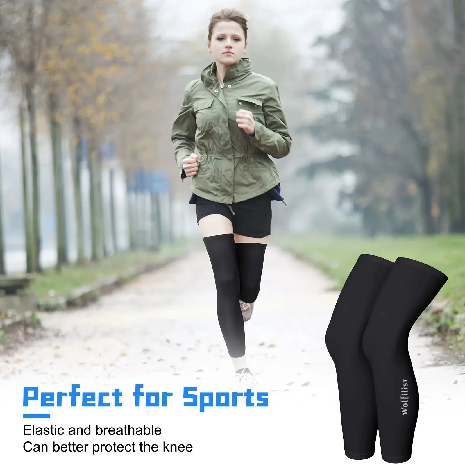 Cycling Leg Warmers Thermal Long Leg Sleeves Leg Compression Sleeves High Elasticity Stretch For Running And Cycling