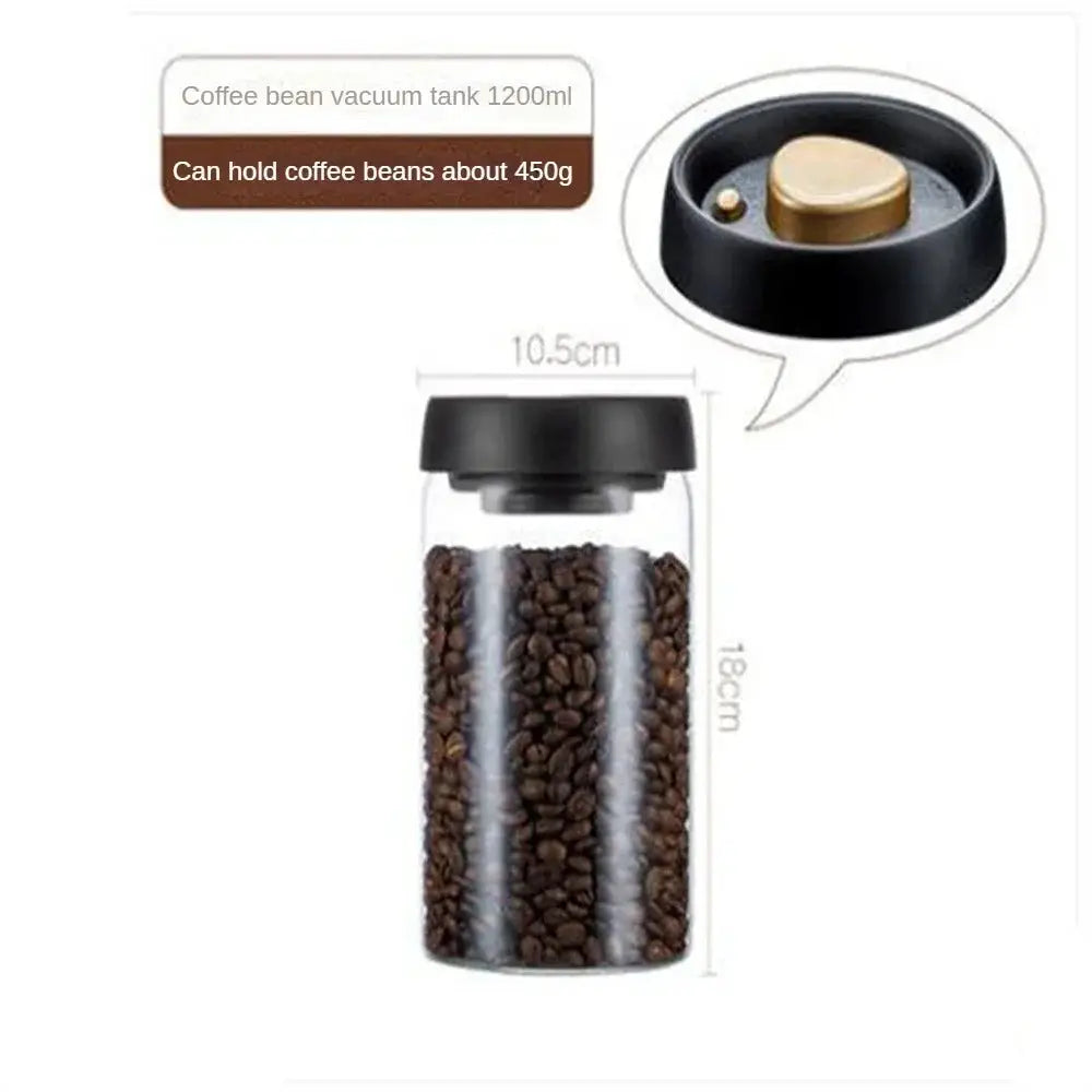 Coffee Beans Vacuum Sealed Glass Food Storage Jars Airtight Container Moisture Proof Odor Resistant Kitchen Organizer