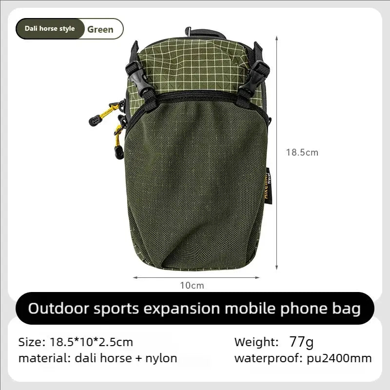 Hikeman Water Bottle Holder Bag With Phone Pocket Quick Adjust Strap Waterproof 420D Nylon For Cycling Hiking Camping