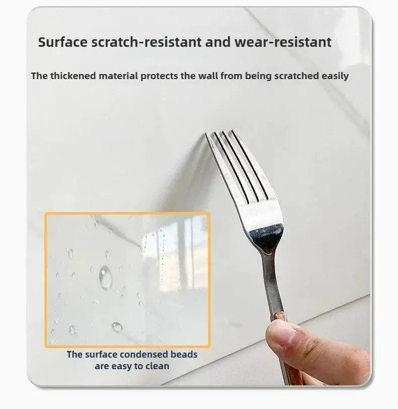 Simples Market self-adhesive tile wallpaper, 30x30 cm, waterproof kitchen/bathroom backsplash with water beads.