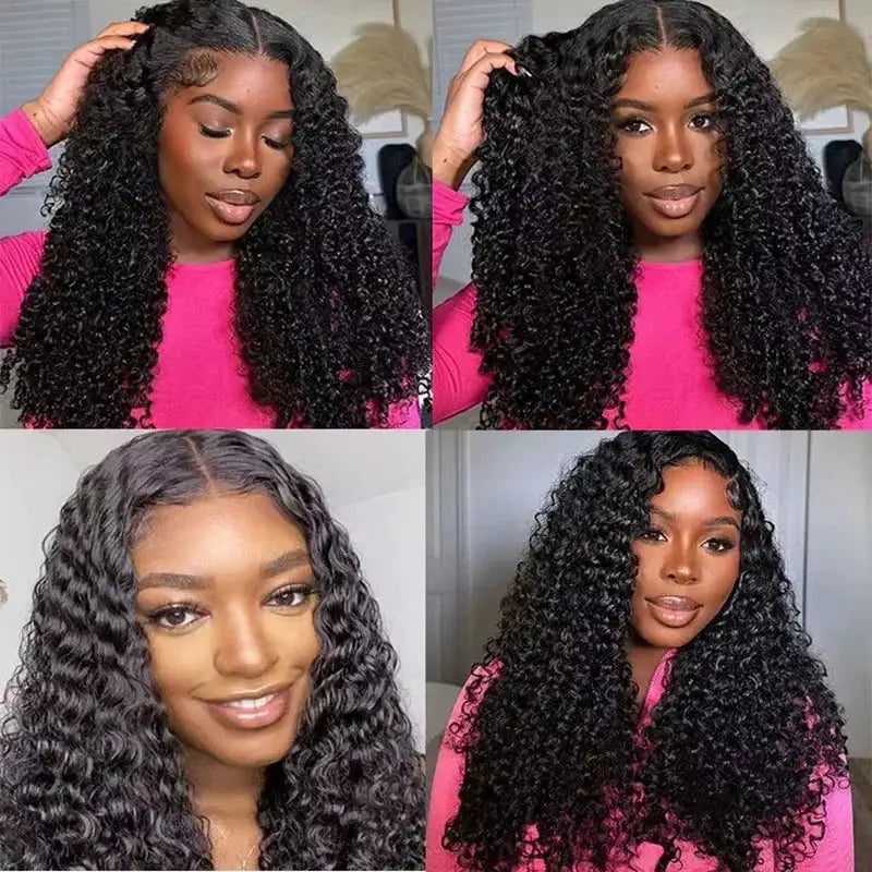Burmese 13x6 Lace Frontal Wig 200 Density Human Hair Curly Virgin Pre Plucked HD Transparent Lace Wig