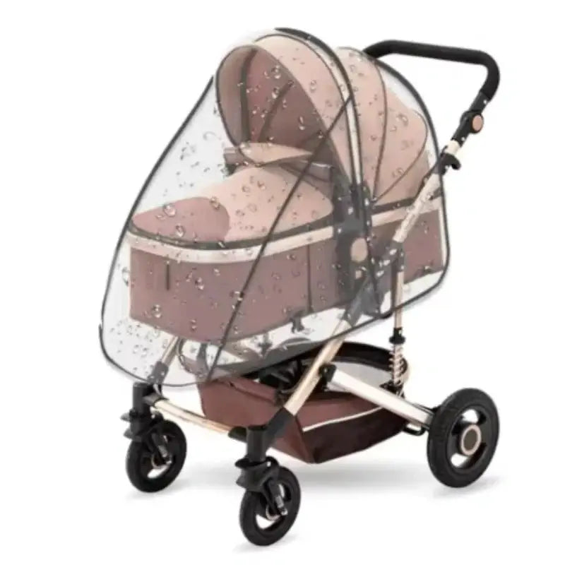 Universal Waterproof Rain Cover For Prams And Strollers Transparent Dust Cover With Zip For Rainy Season