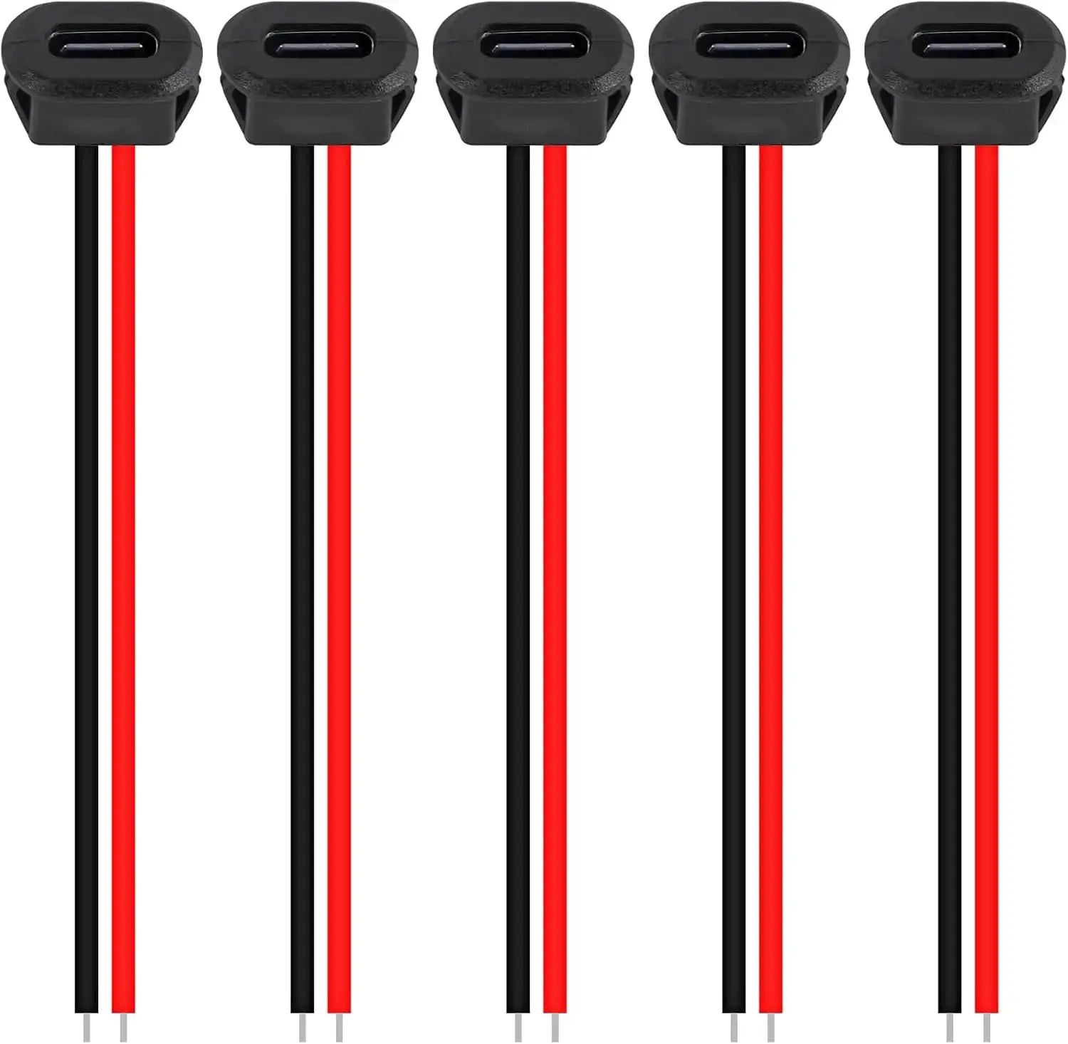 Type C Female Chassis Connector USB C Direct Crimp Jack Gold Plated Contacts Silica Gel Ring 5Pcs 10Pcs Power Cable