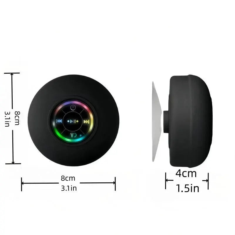 Waterproof Bluetooth Speaker Mini Subwoofer With Suction Cup Mic Handsfree Calling For Bathroom Pool Beach