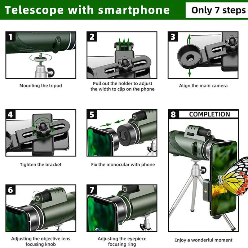 Portable Zoom HD 5000M Monocular Folding Long Distance Mini Telescope For Hunting Sports Outdoor Camping Travel